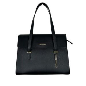 PUCCINI NWT Black Vegan Leather Shoulder Handbag